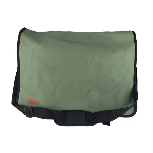 Hugo Boss Unisex Green Black Crossbody Strap Bottle Pocket Messenger Bag